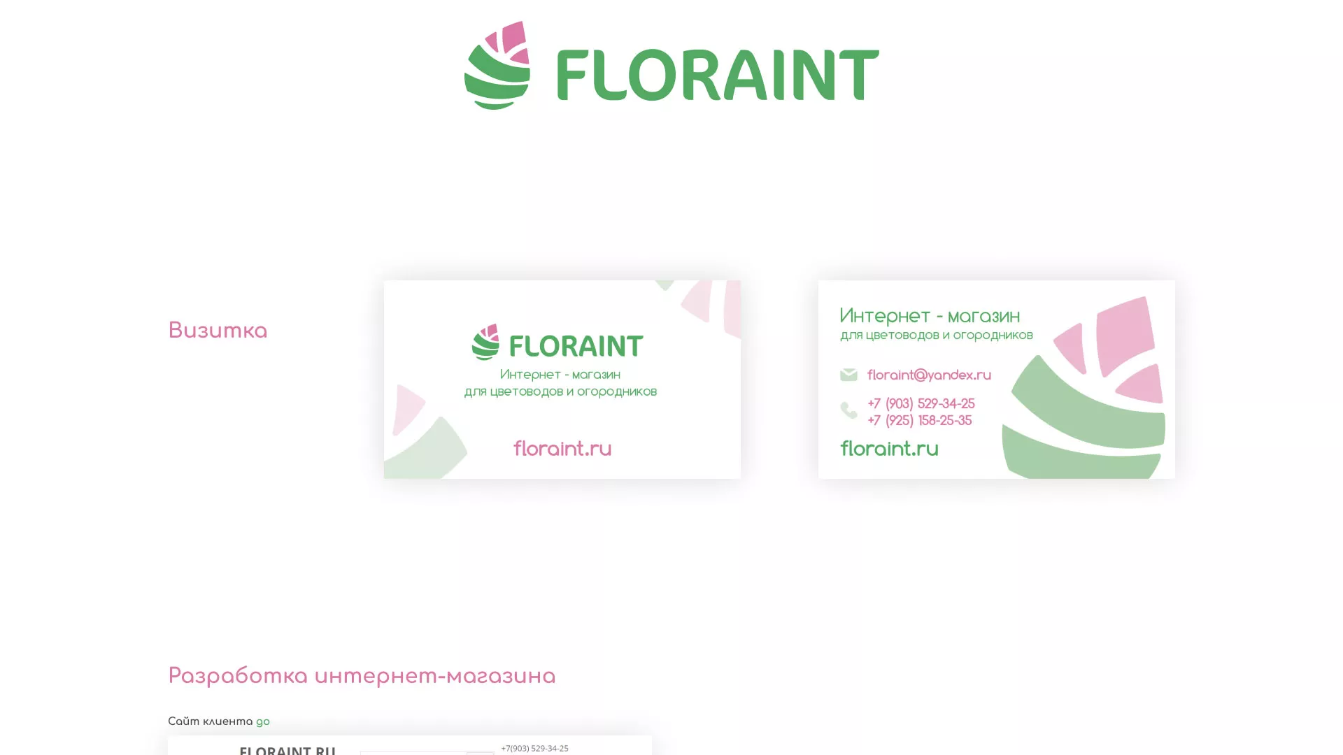 Создание логотипа и интернет-магазина «FLORAINT» в Нижнекамске