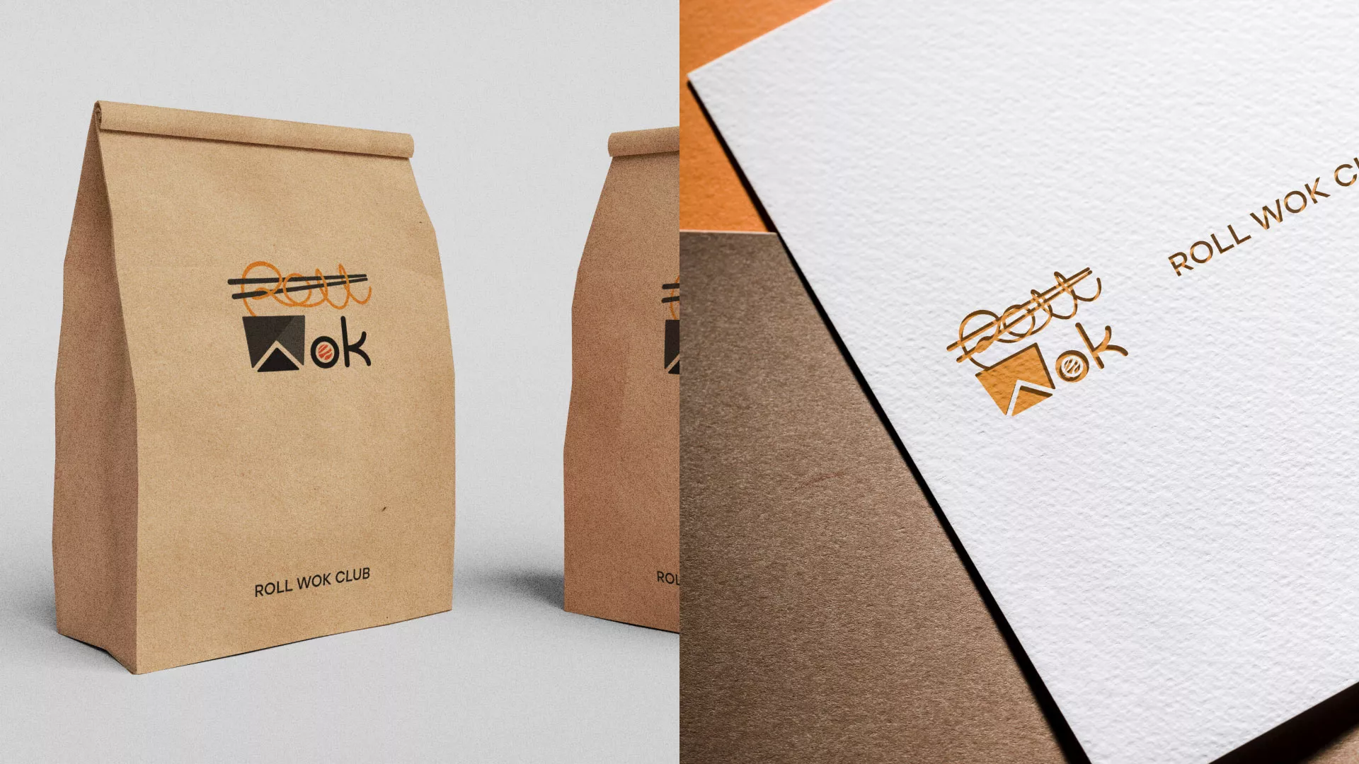 Разработка логотипа суши-бара «Roll Wok Club» в Нижнекамске