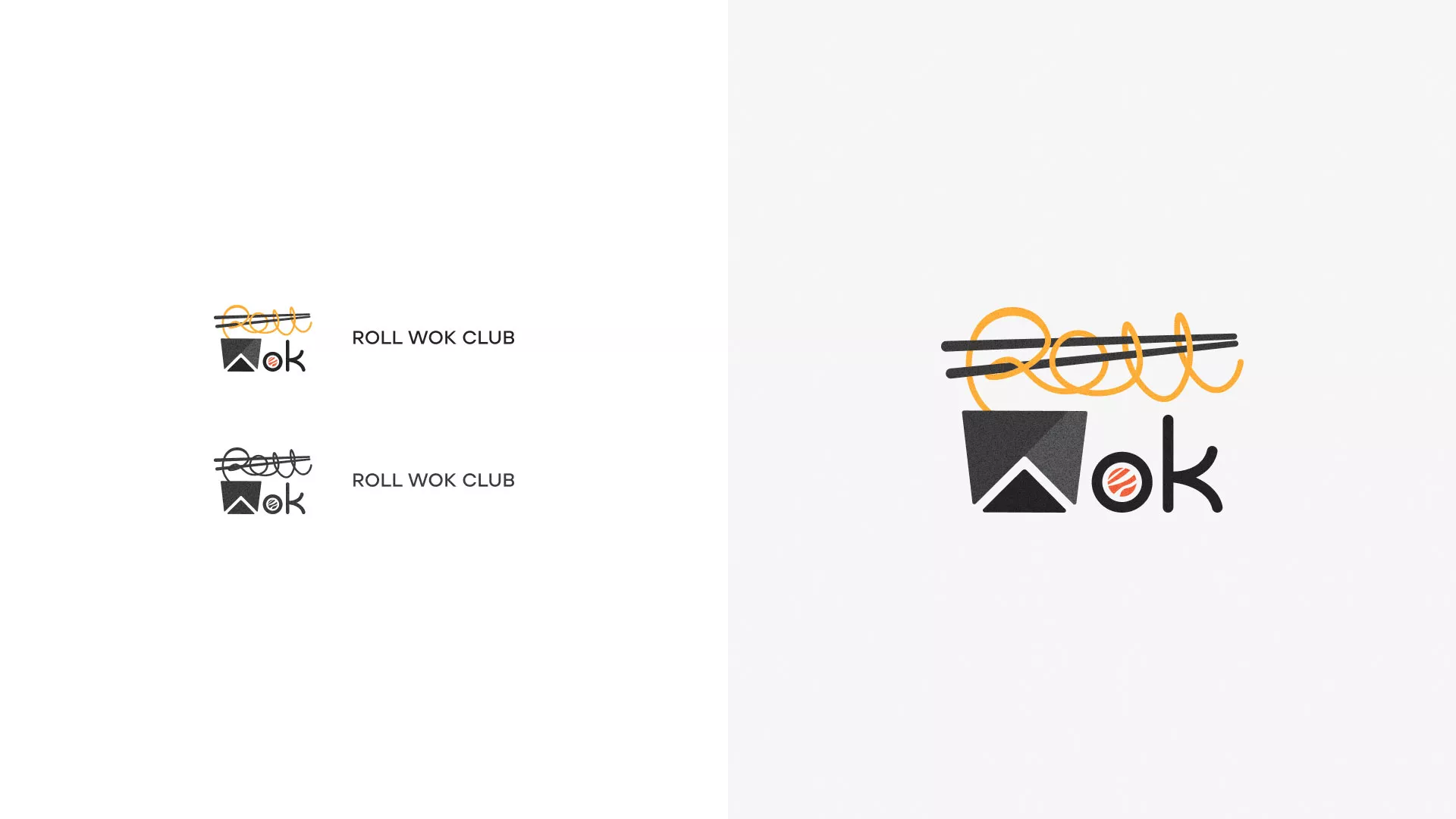 Разработка логотипа суши-бара «Roll Wok Club» в Нижнекамске