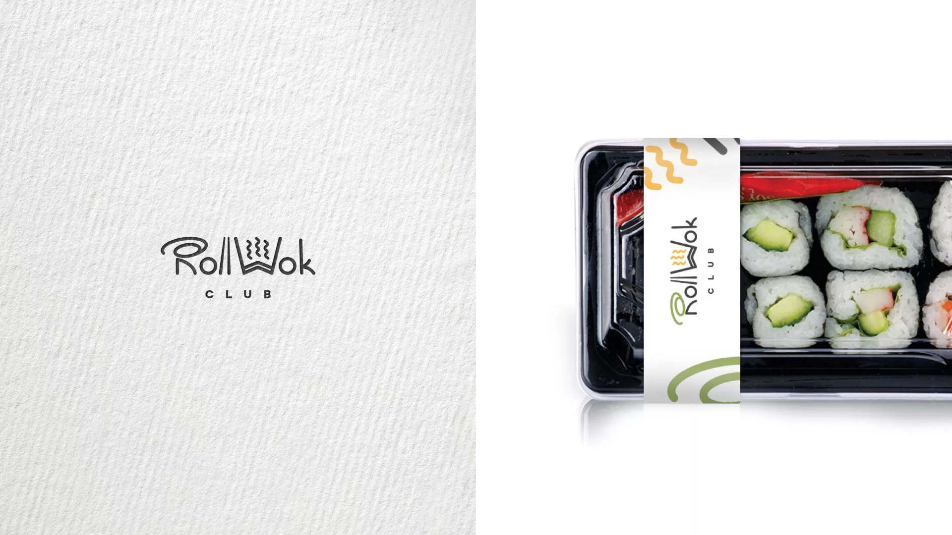 Разработка наклеек для суши-бара «Roll Wok Club» в Нижнекамске